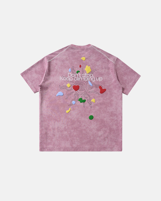 Omygoods Climbing Graphic Puff Print T-Shirt