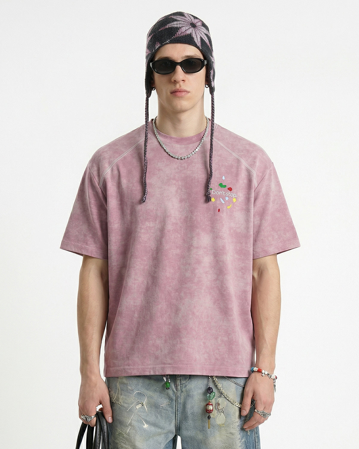 Omygoods Climbing Graphic Puff Print T-Shirt