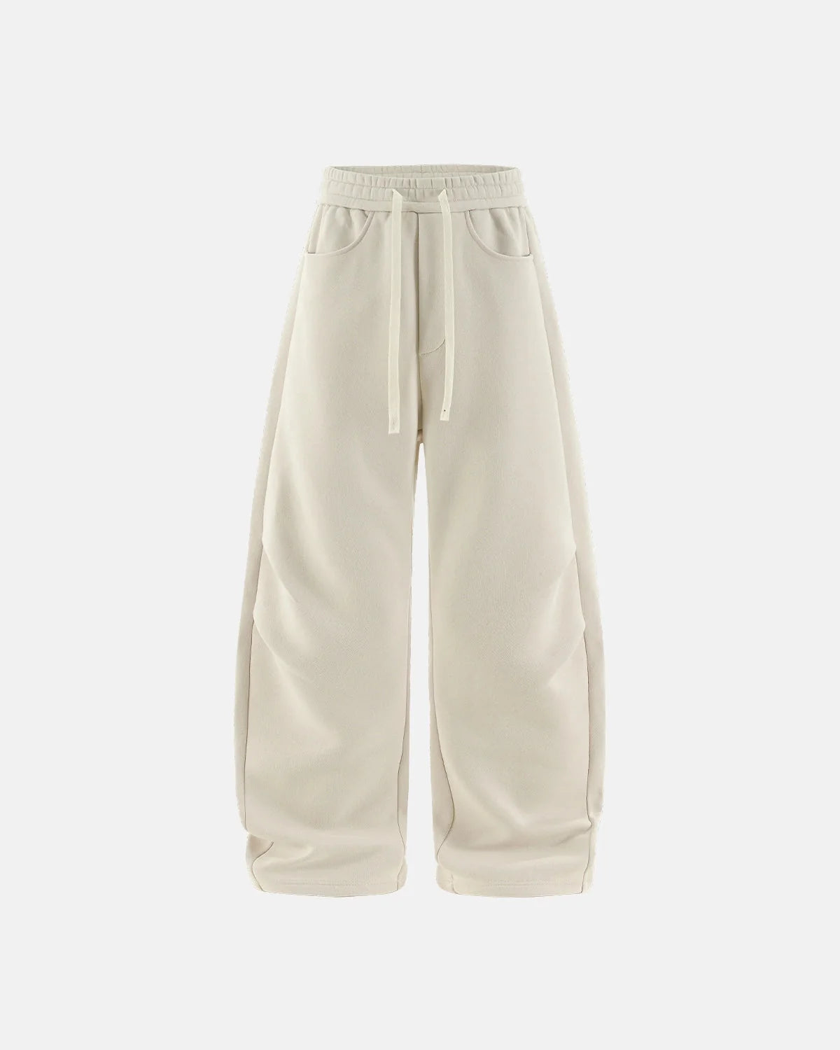 Omygoods Solid Color Fleece Barrel Sweatpant