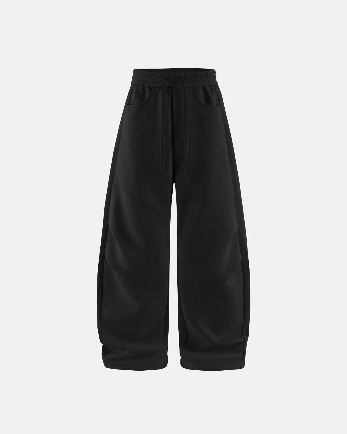 Omygoods Solid Color Fleece Barrel Sweatpant