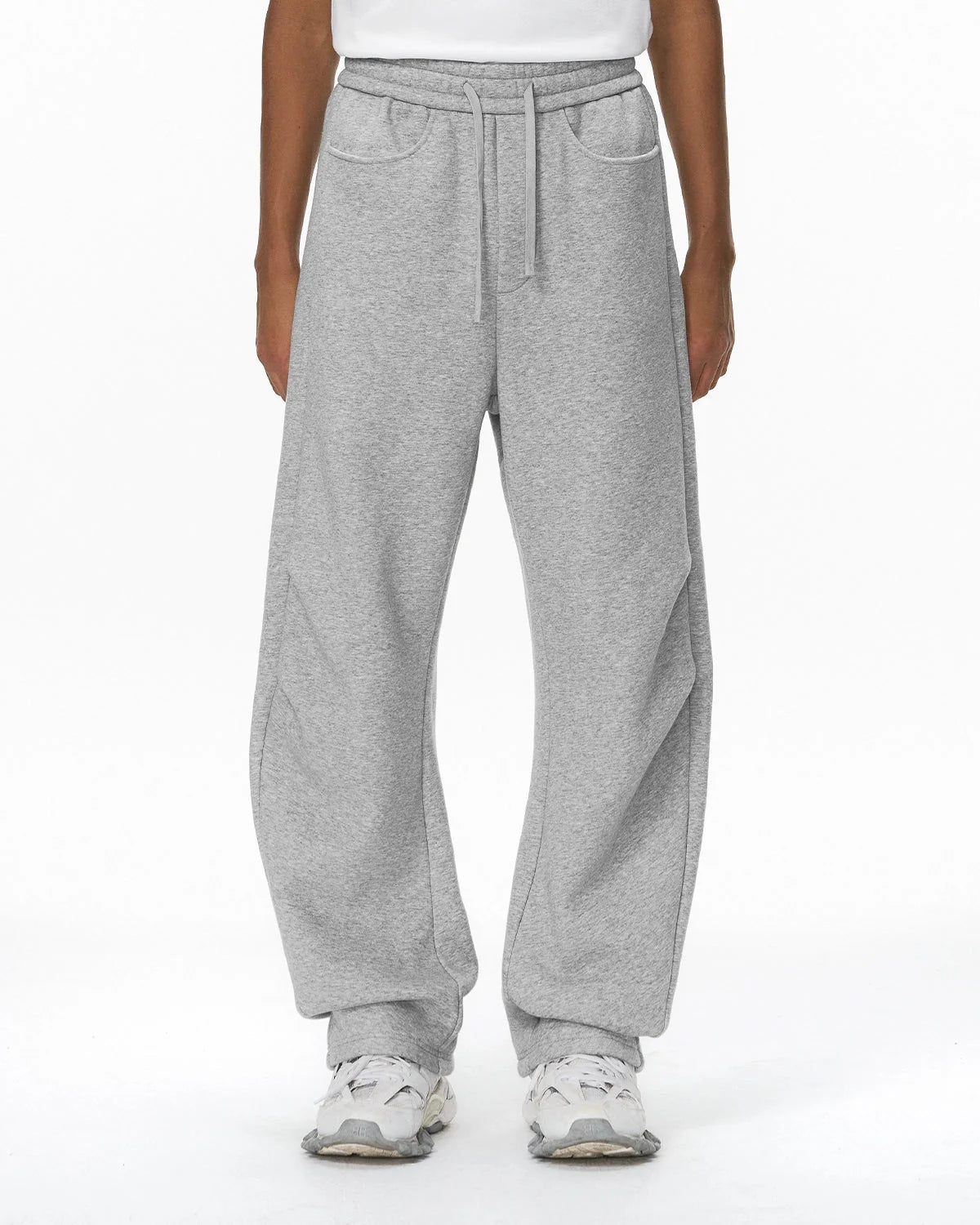Omygoods Solid Color Fleece Barrel Sweatpant