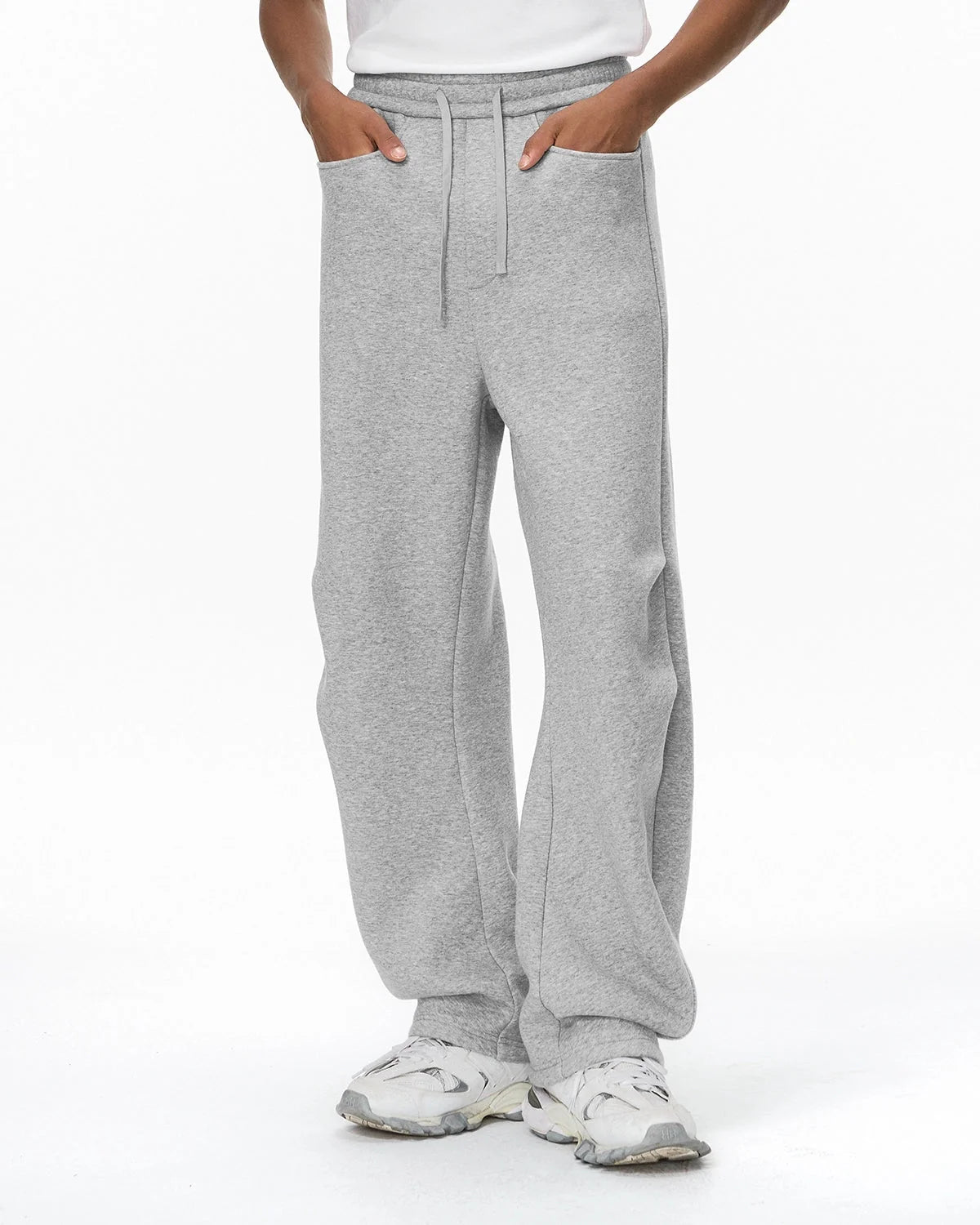 Omygoods Solid Color Fleece Barrel Sweatpant
