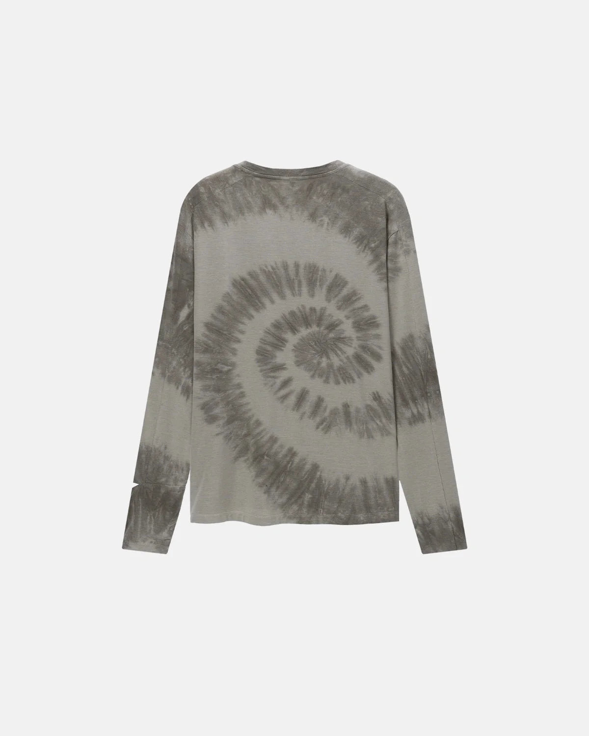 Omygoods Spiral Tie-Dye Wool Blend Long Sleeve T-Shirt