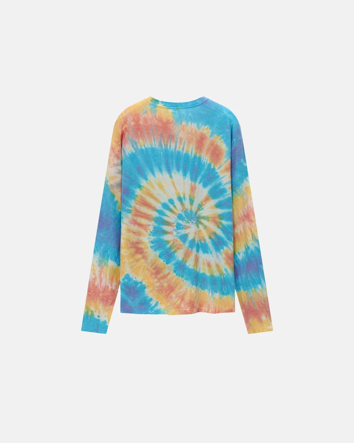 Omygoods Spiral Tie-Dye Wool Blend Long Sleeve T-Shirt