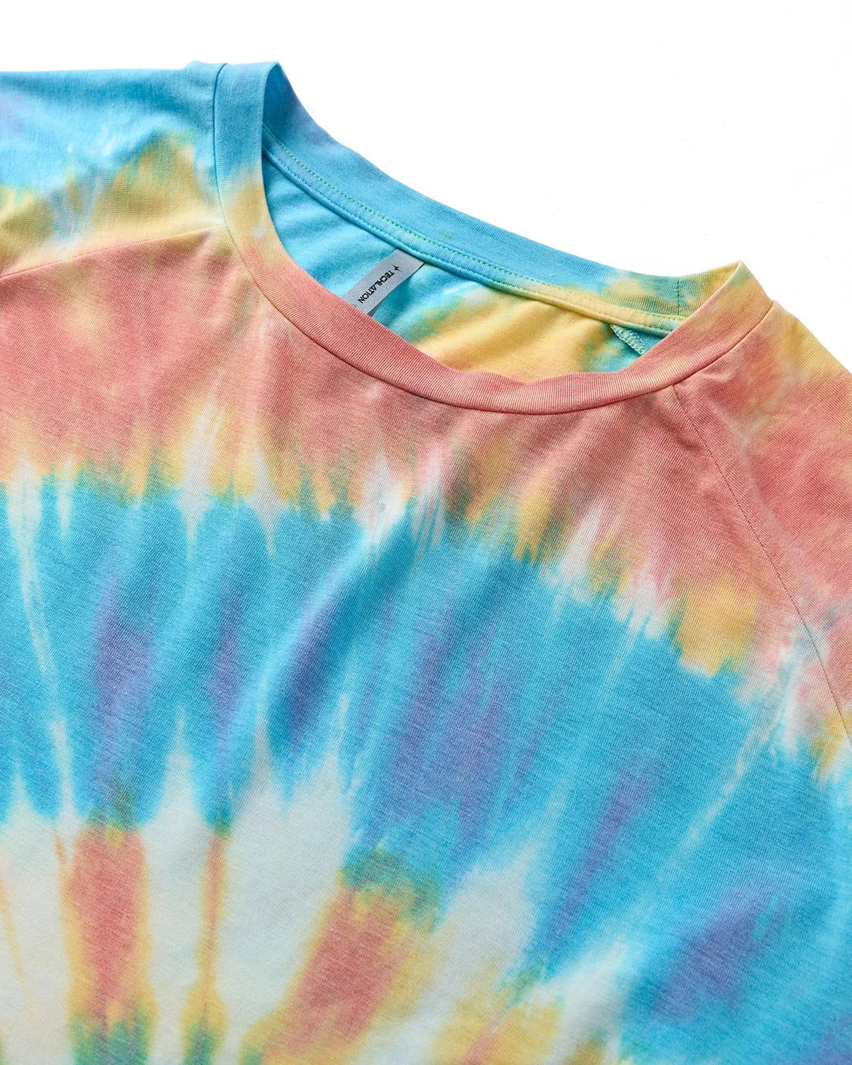 Omygoods Spiral Tie-Dye Wool Blend Long Sleeve T-Shirt