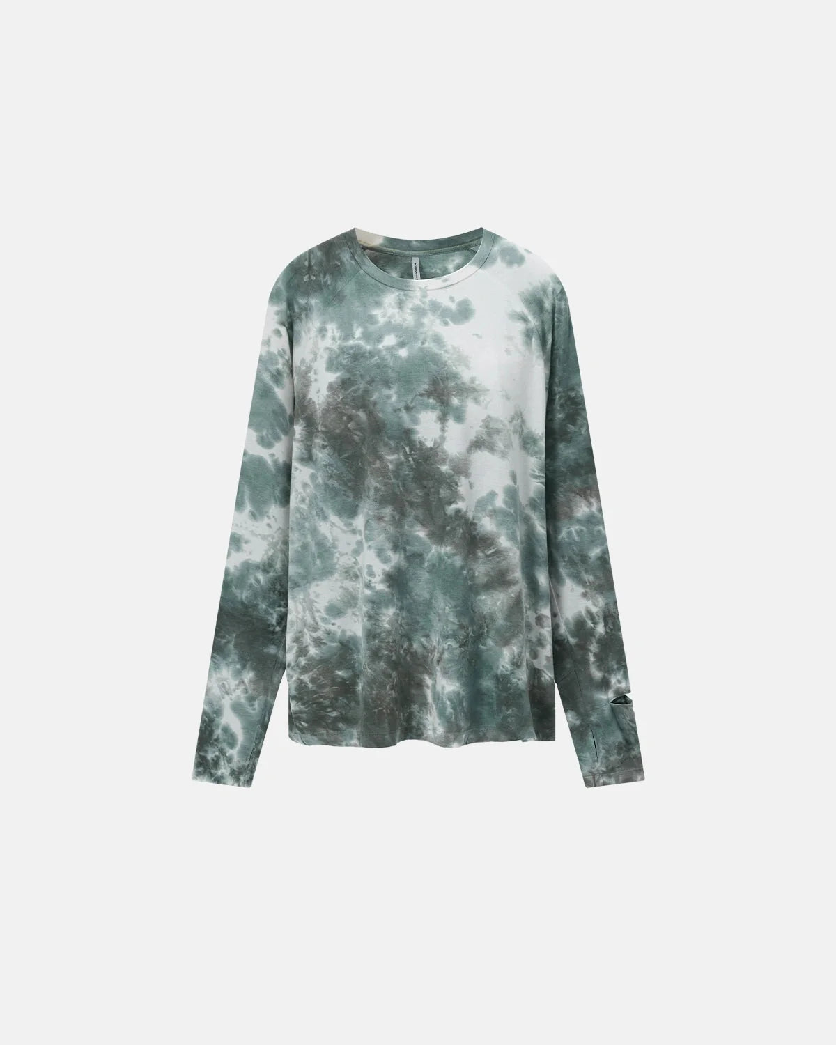 Omygoods Spiral Tie-Dye Wool Blend Long Sleeve T-Shirt
