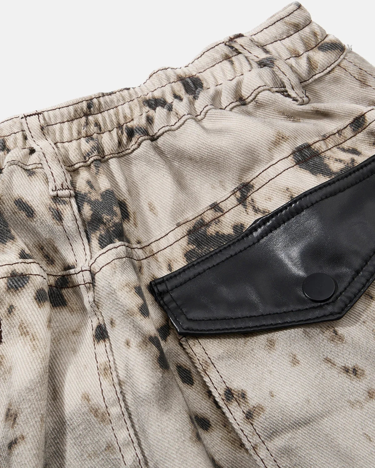 Omygoods Splatter Print Wide Leg Cargo Pants