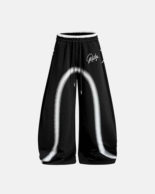Omygoods Spray Graphic Barrel Sweatpants