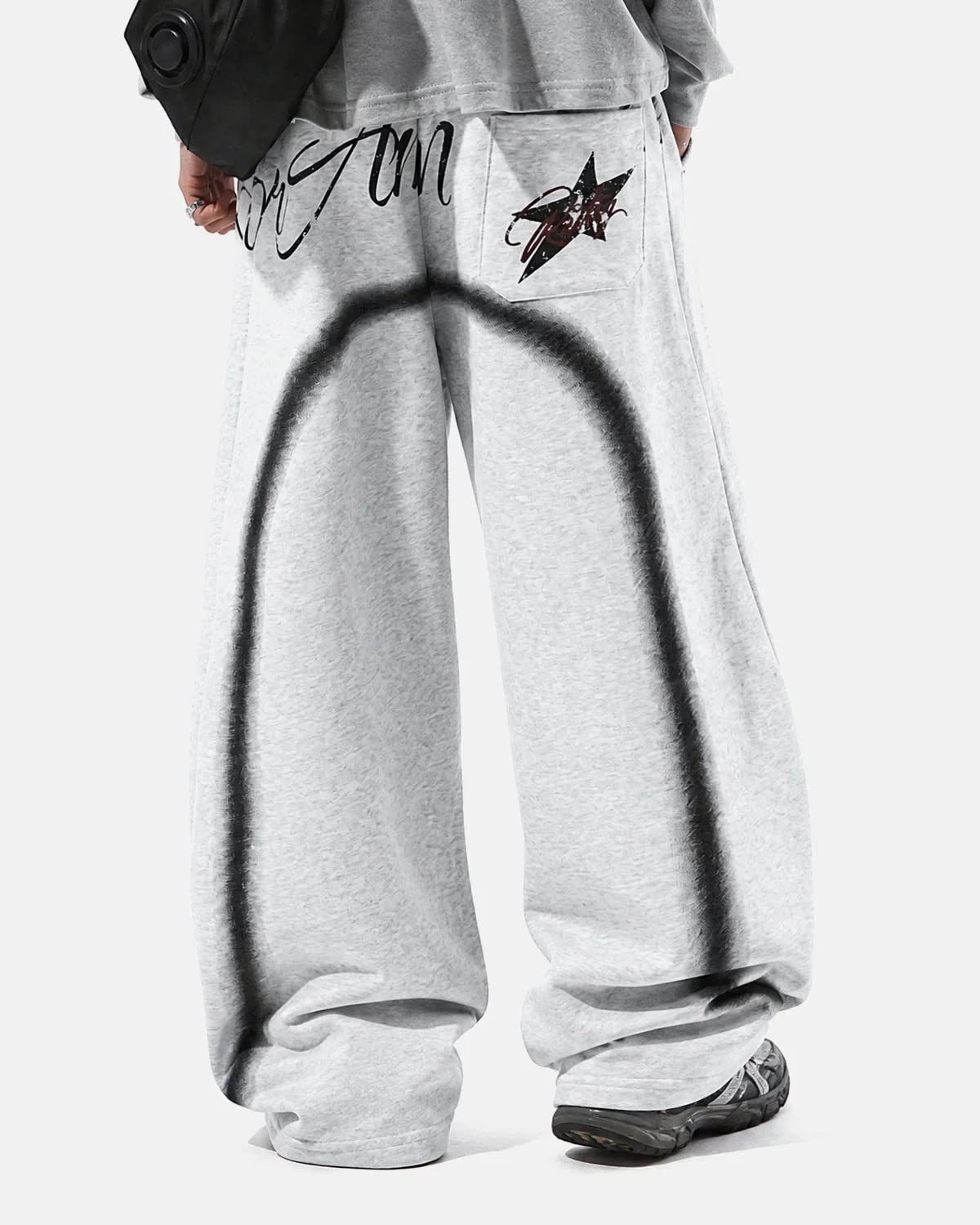 Omygoods Spray Graphic Barrel Sweatpants