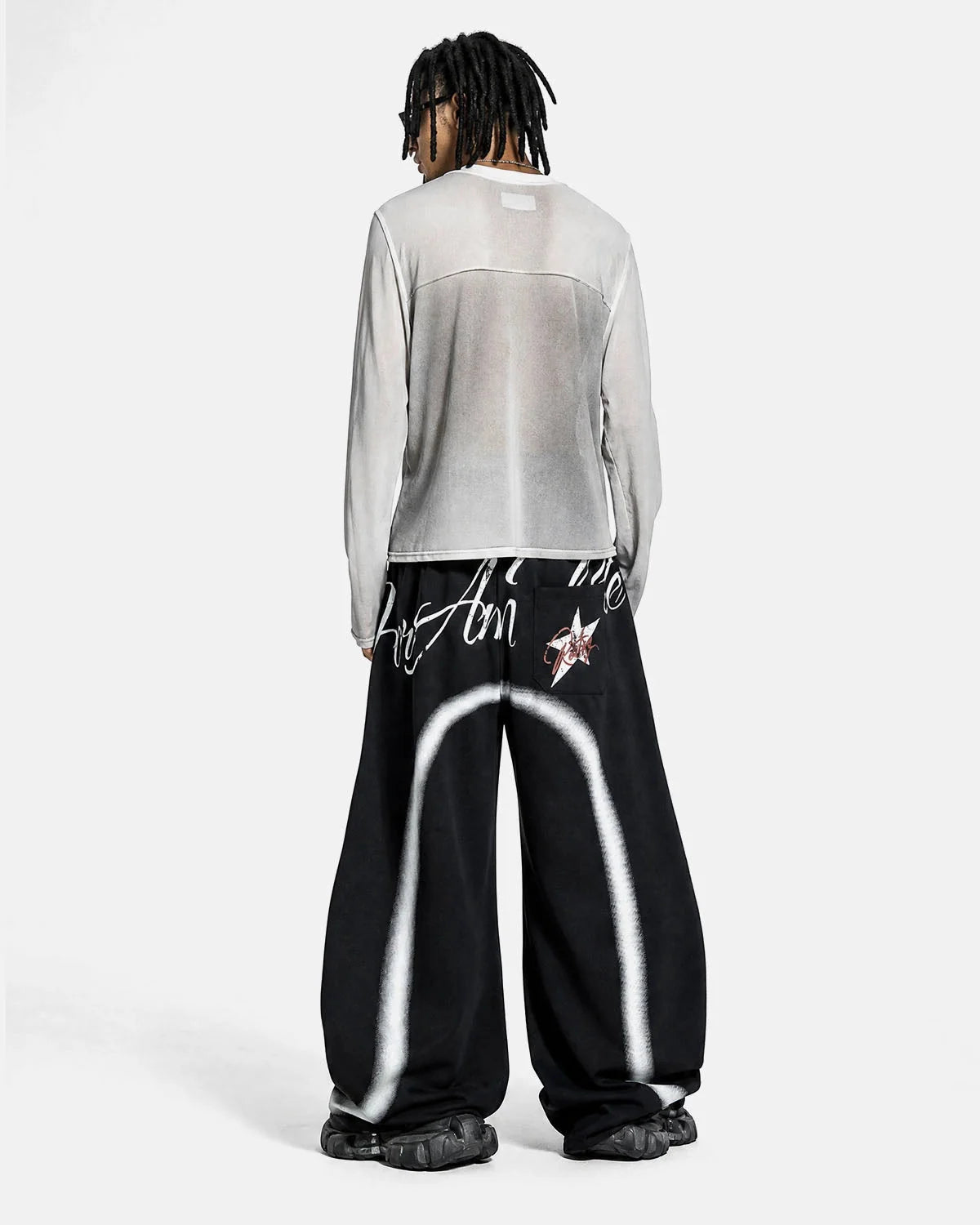 Omygoods Spray Graphic Barrel Sweatpants