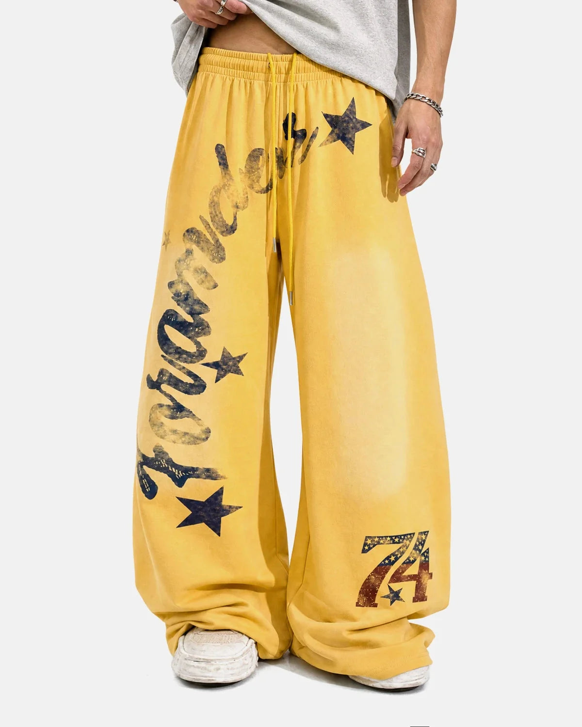 Omygoods Star Graphic Barrel Sweatpants
