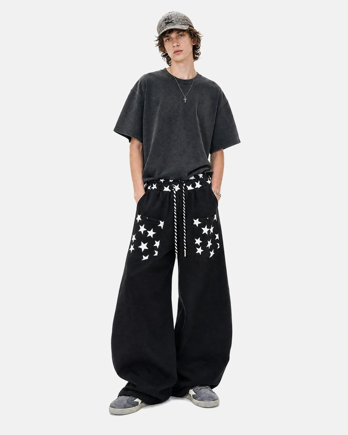 Omygoods Star Graphic Barrel Sweatpants