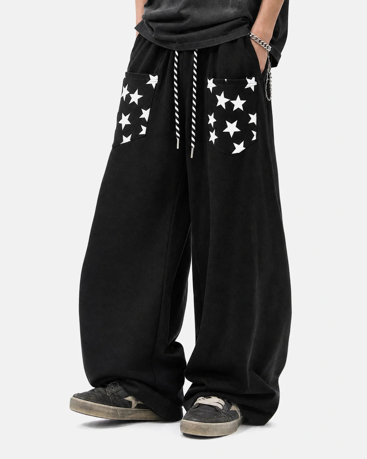 Omygoods Star Graphic Barrel Sweatpants
