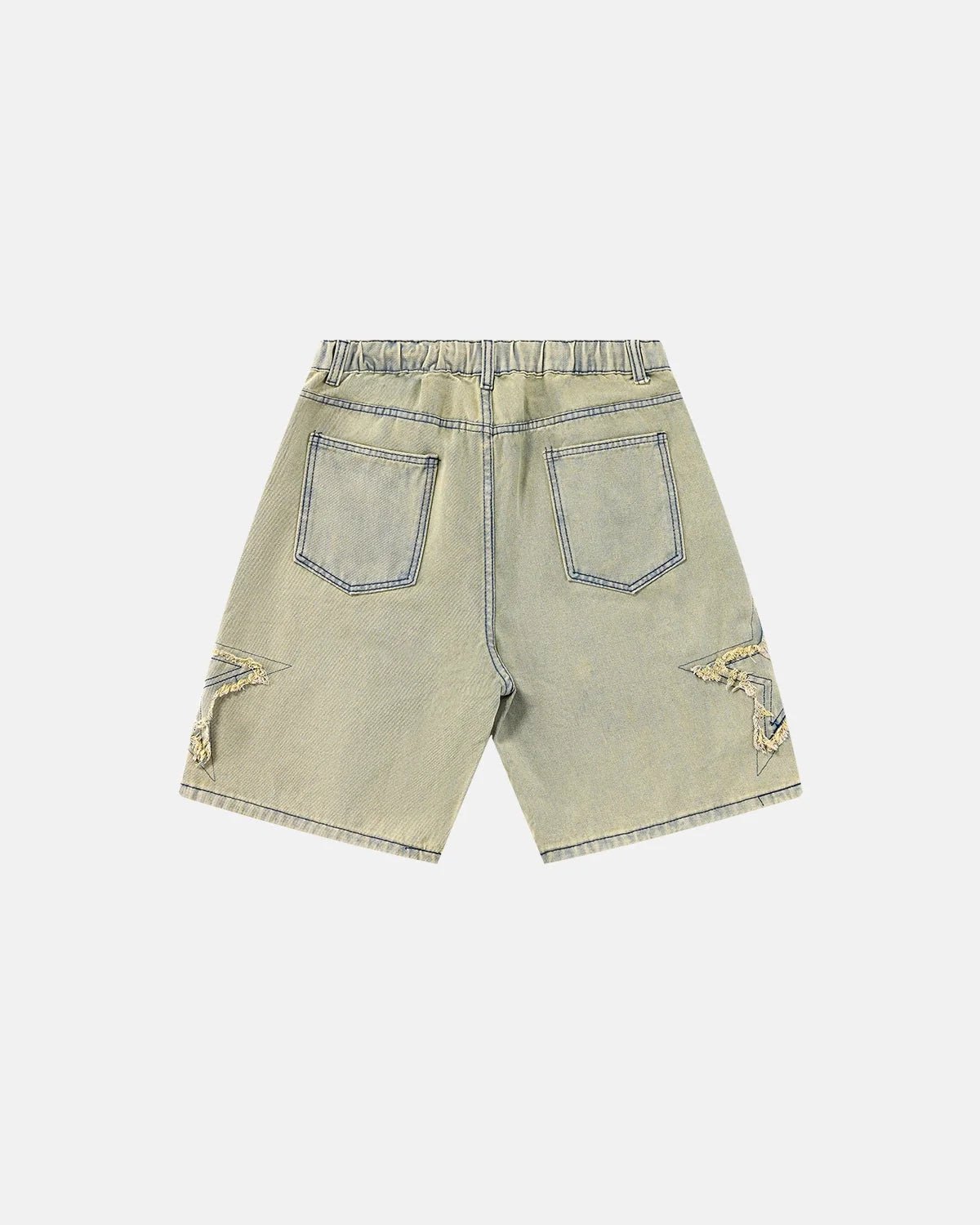 Omygoods Star Patch Distressed Baggy Jorts