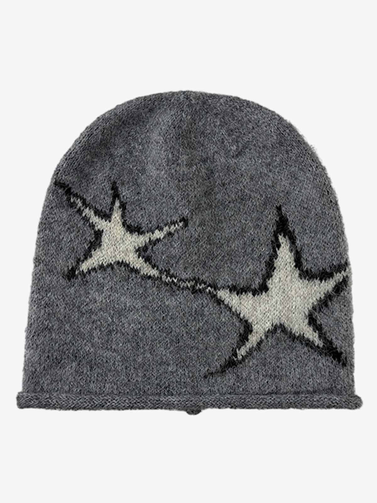 Omygoods Star Pattern Knit Beanie