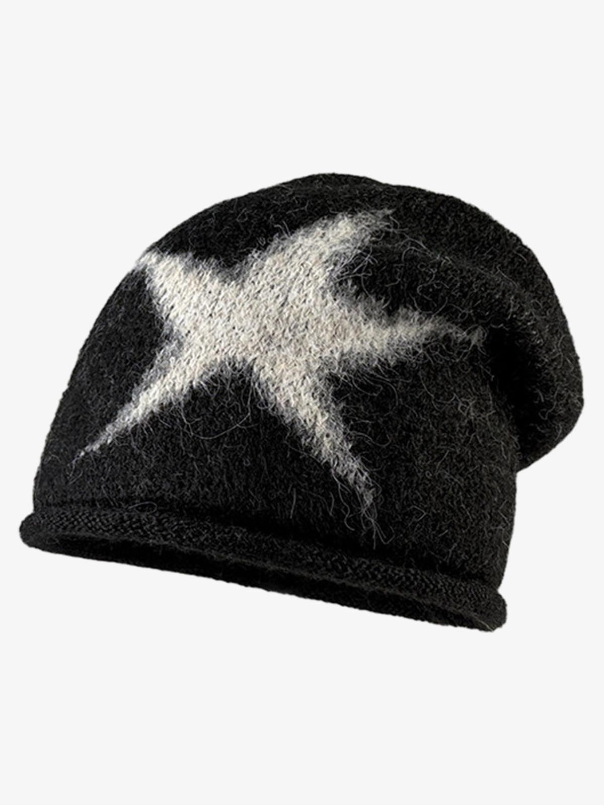 Omygoods Star Pattern Knit Beanie