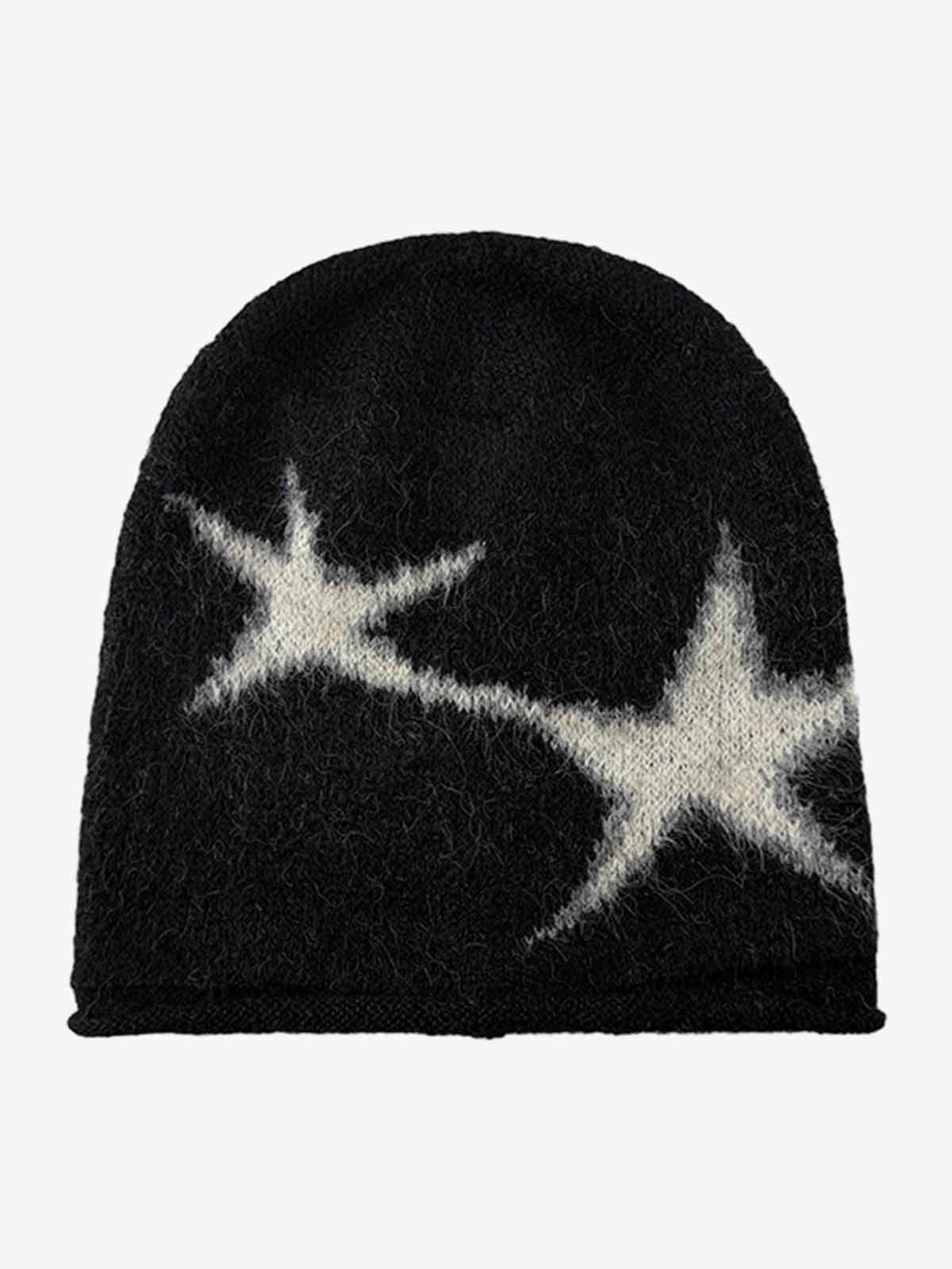 Omygoods Star Pattern Knit Beanie