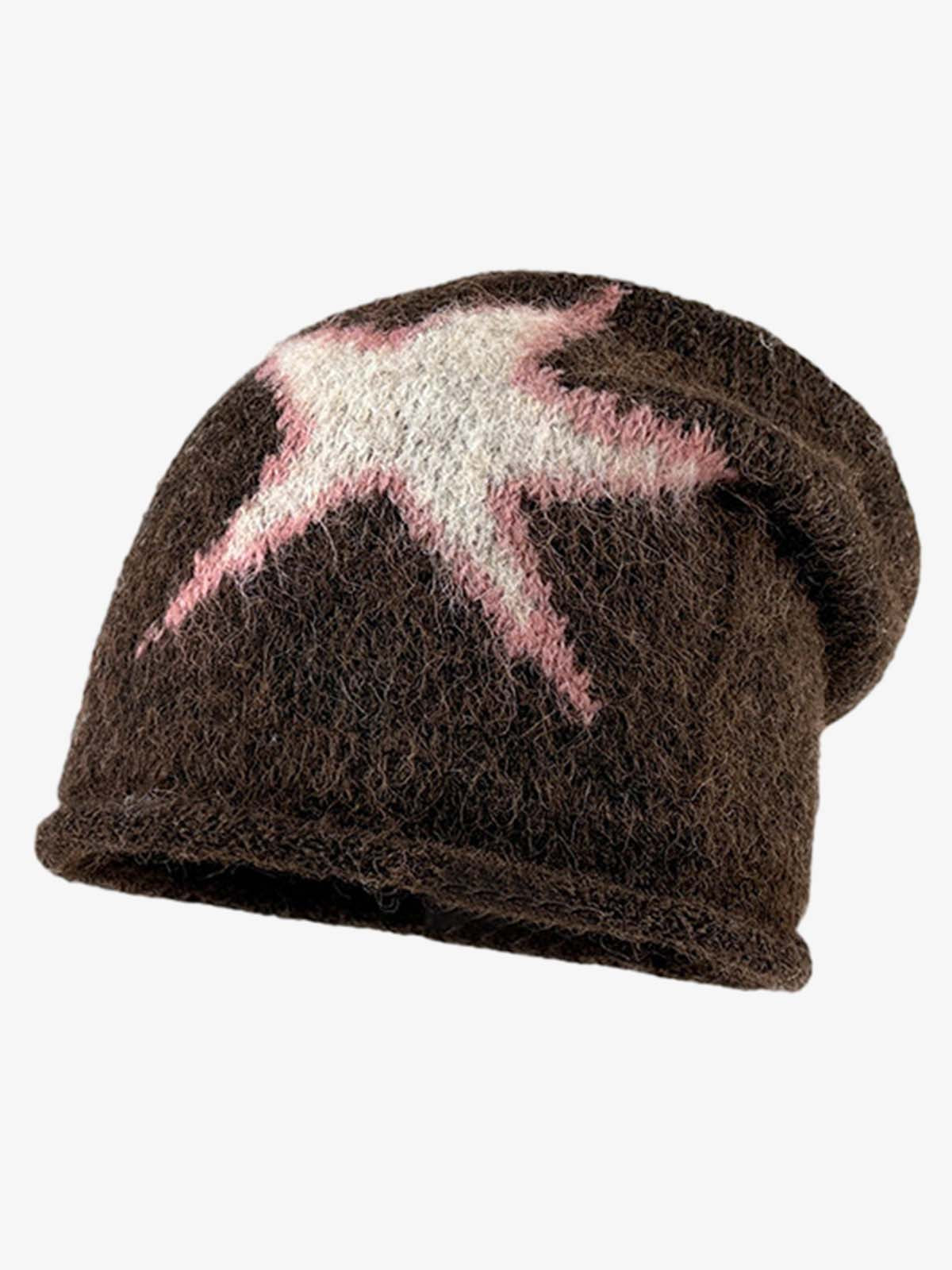 Omygoods Star Pattern Knit Beanie