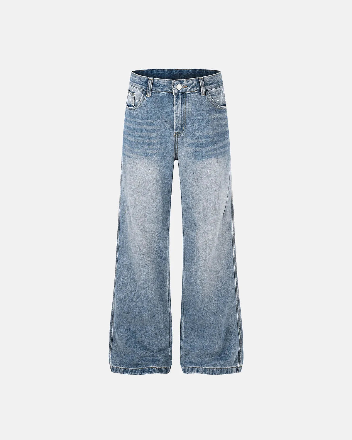 Omygoods Star Pocket Bootcut Jeans