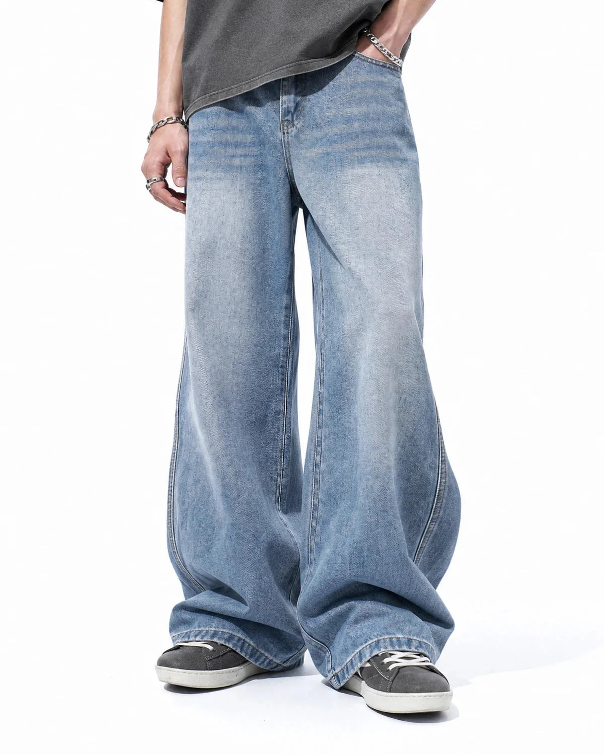 Omygoods Star Pocket Bootcut Jeans