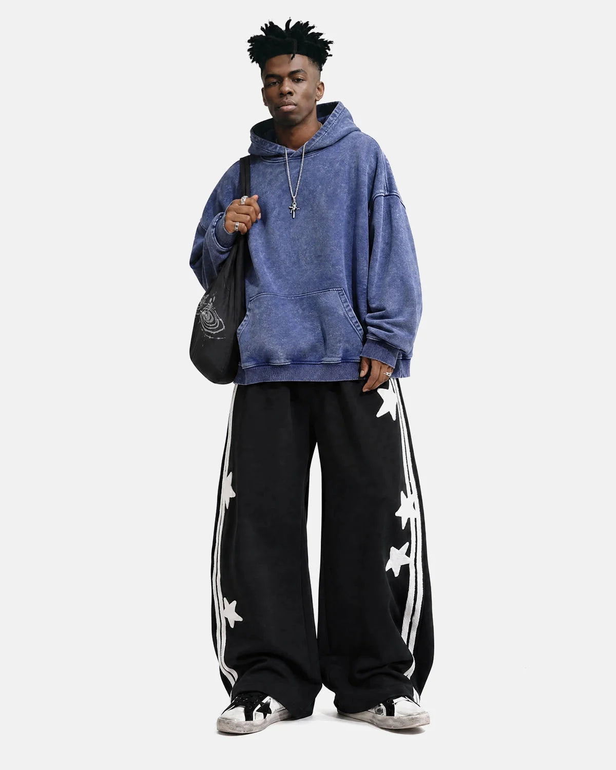 Omygoods Star Stripe Barrel Sweatpants