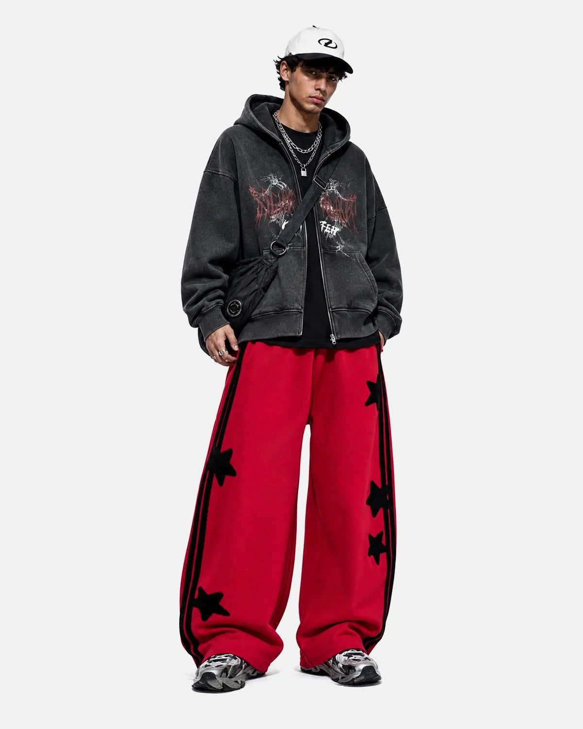 Omygoods Star Stripe Barrel Sweatpants
