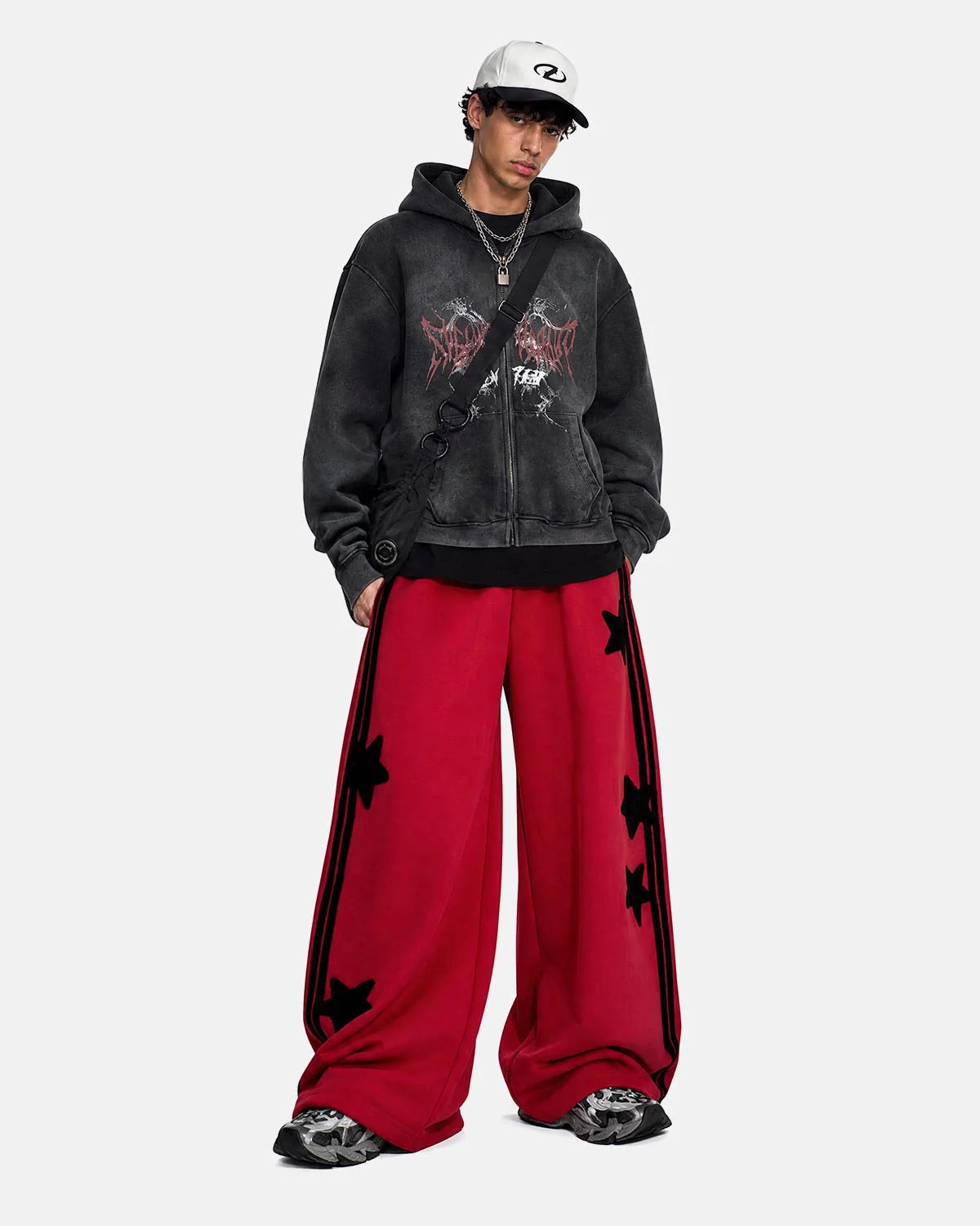 Omygoods Star Stripe Barrel Sweatpants
