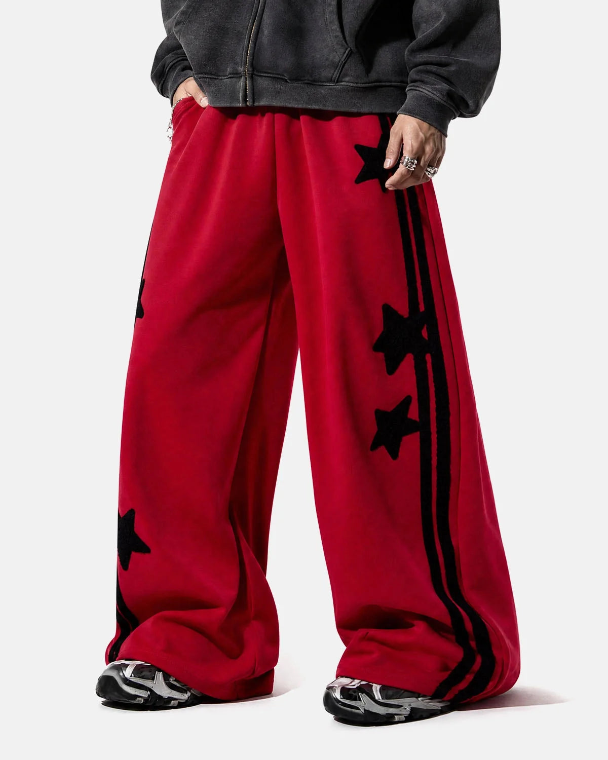 Omygoods Star Stripe Barrel Sweatpants
