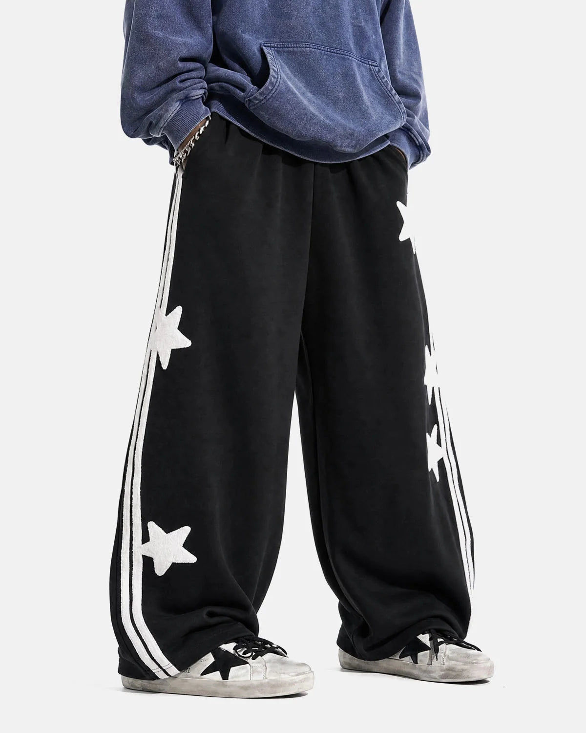 Omygoods Star Stripe Barrel Sweatpants