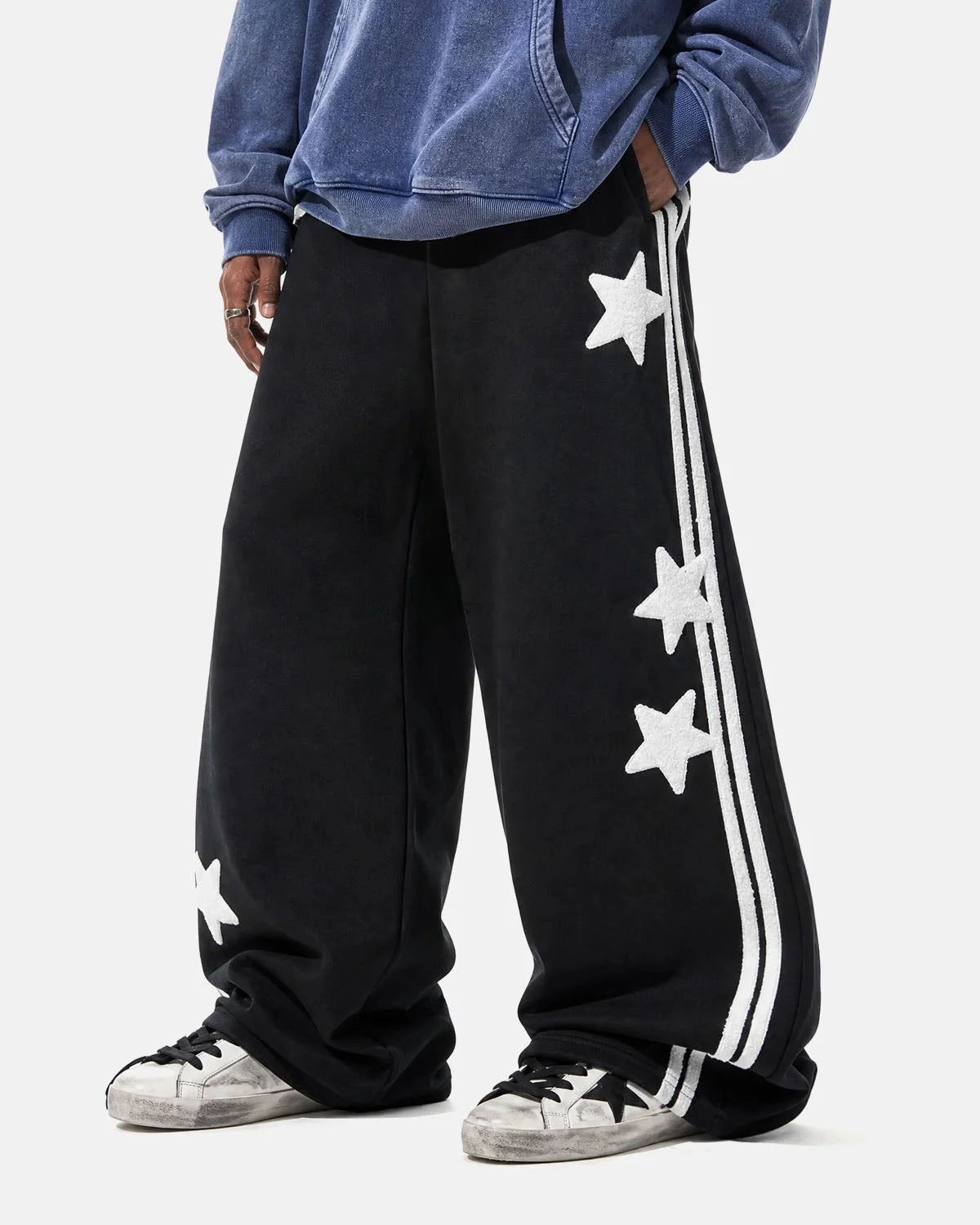 Omygoods Star Stripe Barrel Sweatpants