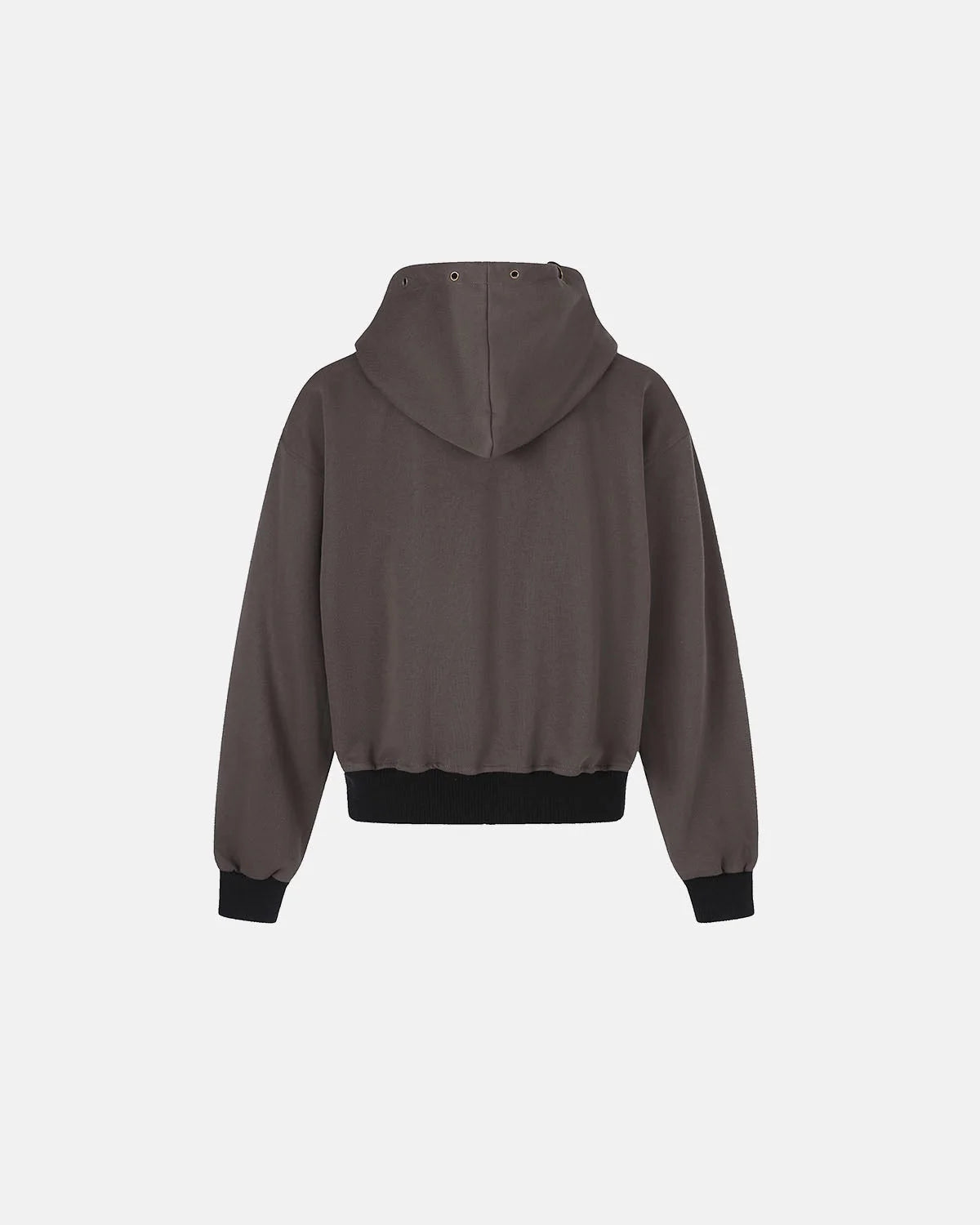 Omygoods Star Trim Graphic Boxy Zip Up Hoodie