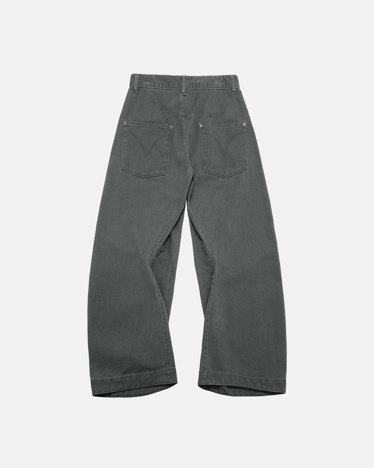 Omygoods Stitching Flare Baggy Jeans