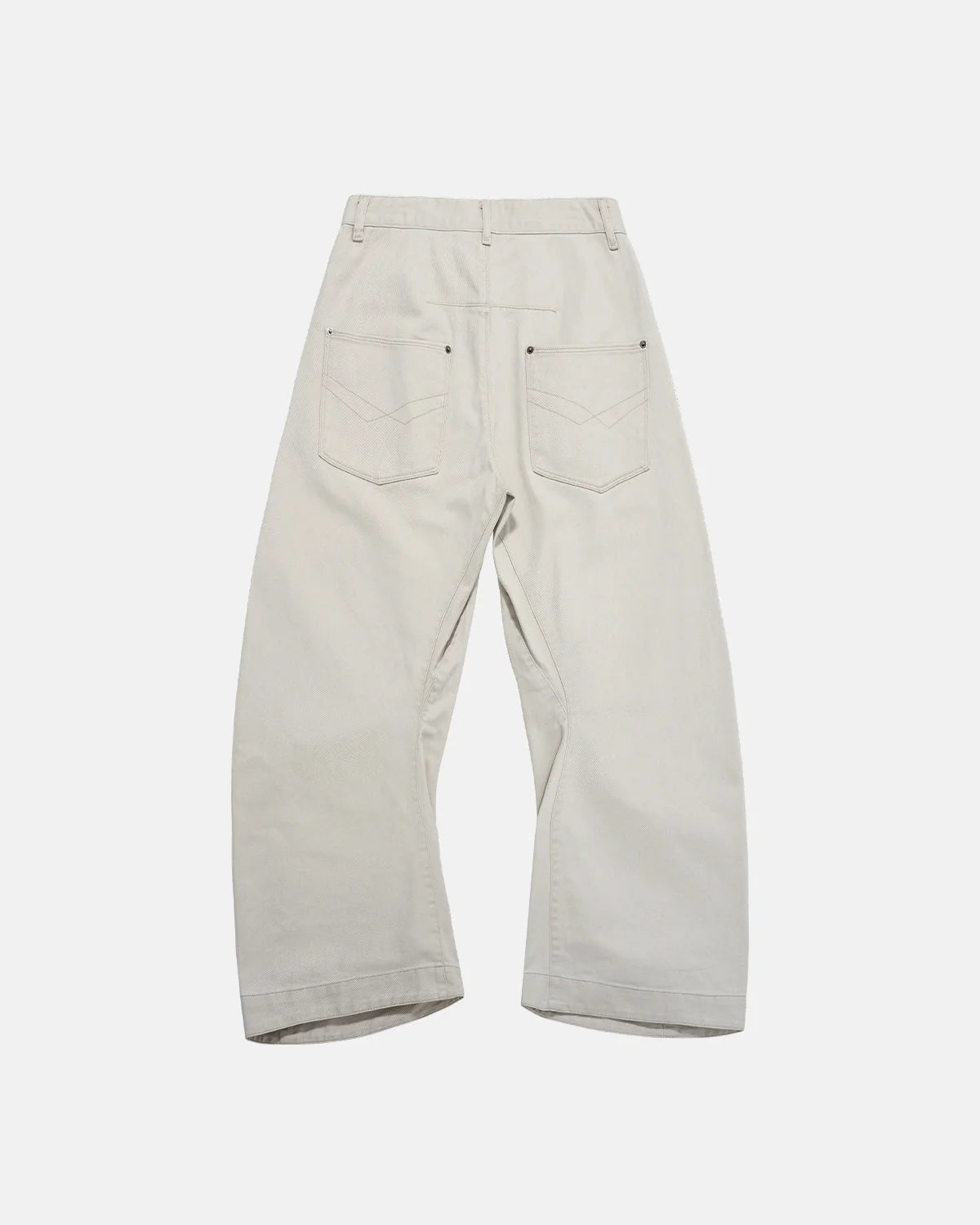 Omygoods Stitching Flare Baggy Jeans
