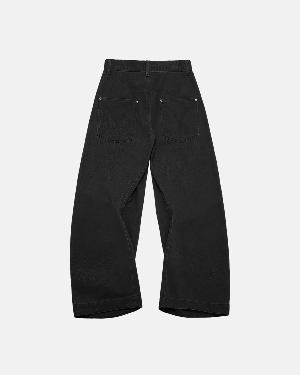 Omygoods Stitching Flare Baggy Jeans