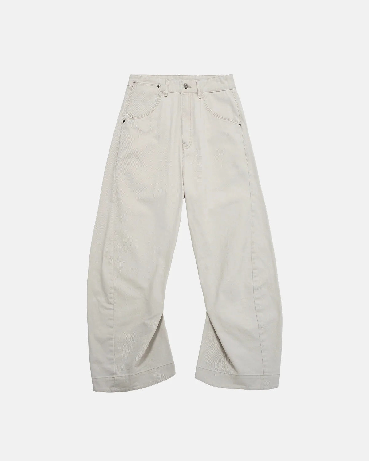Omygoods Stitching Flare Baggy Jeans