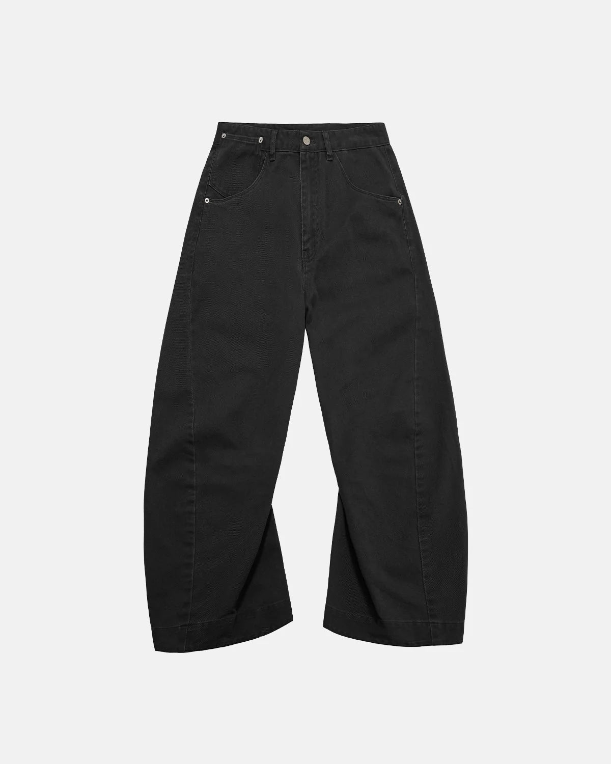 Omygoods Stitching Flare Baggy Jeans