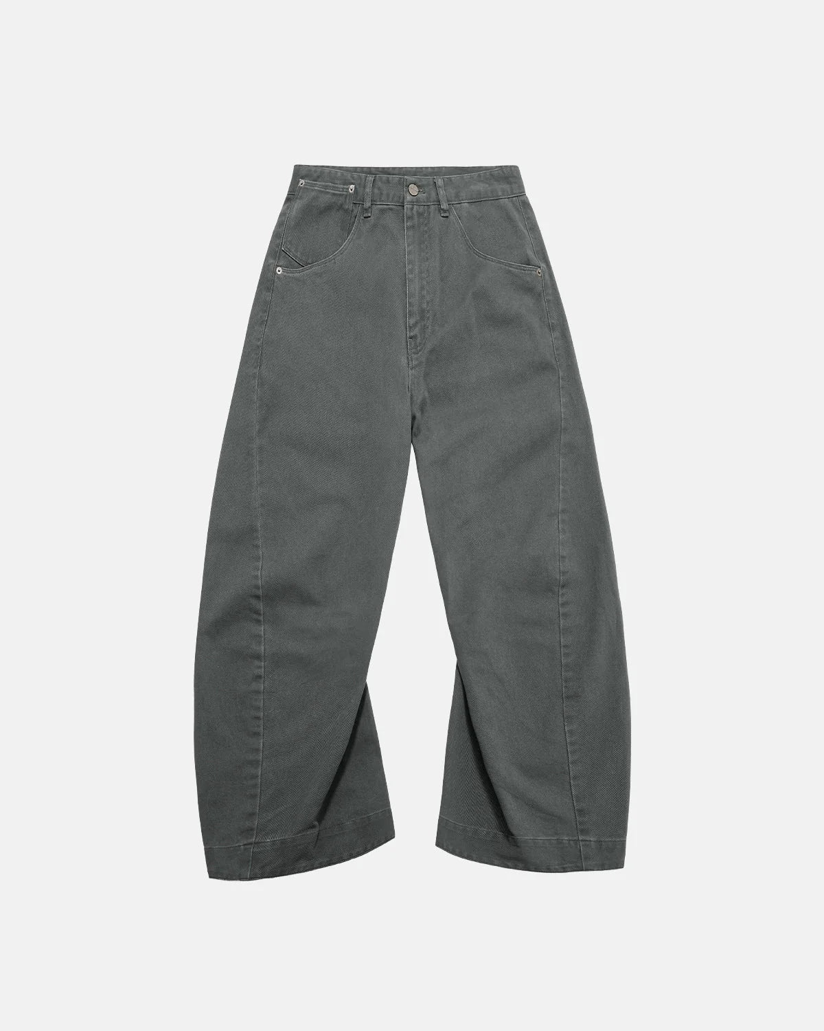 Omygoods Stitching Flare Baggy Jeans