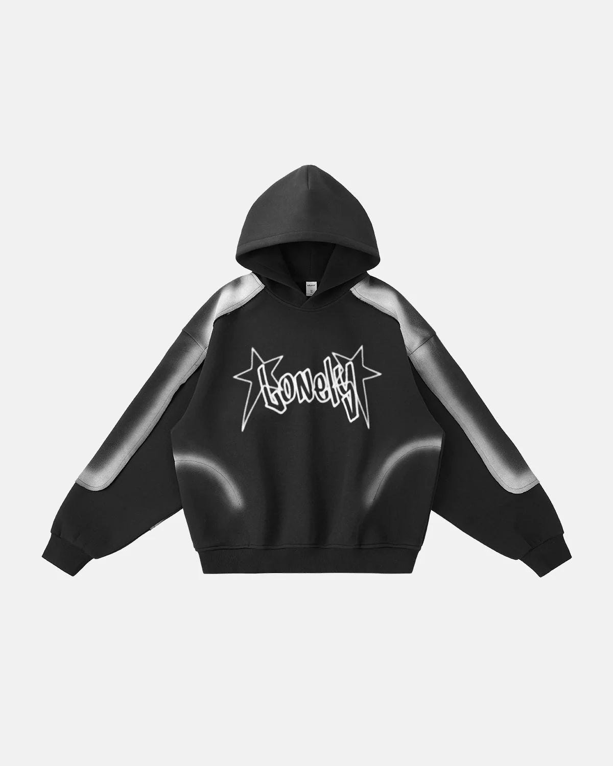 Omygoods Stitching Spray-Painted Hoodie
