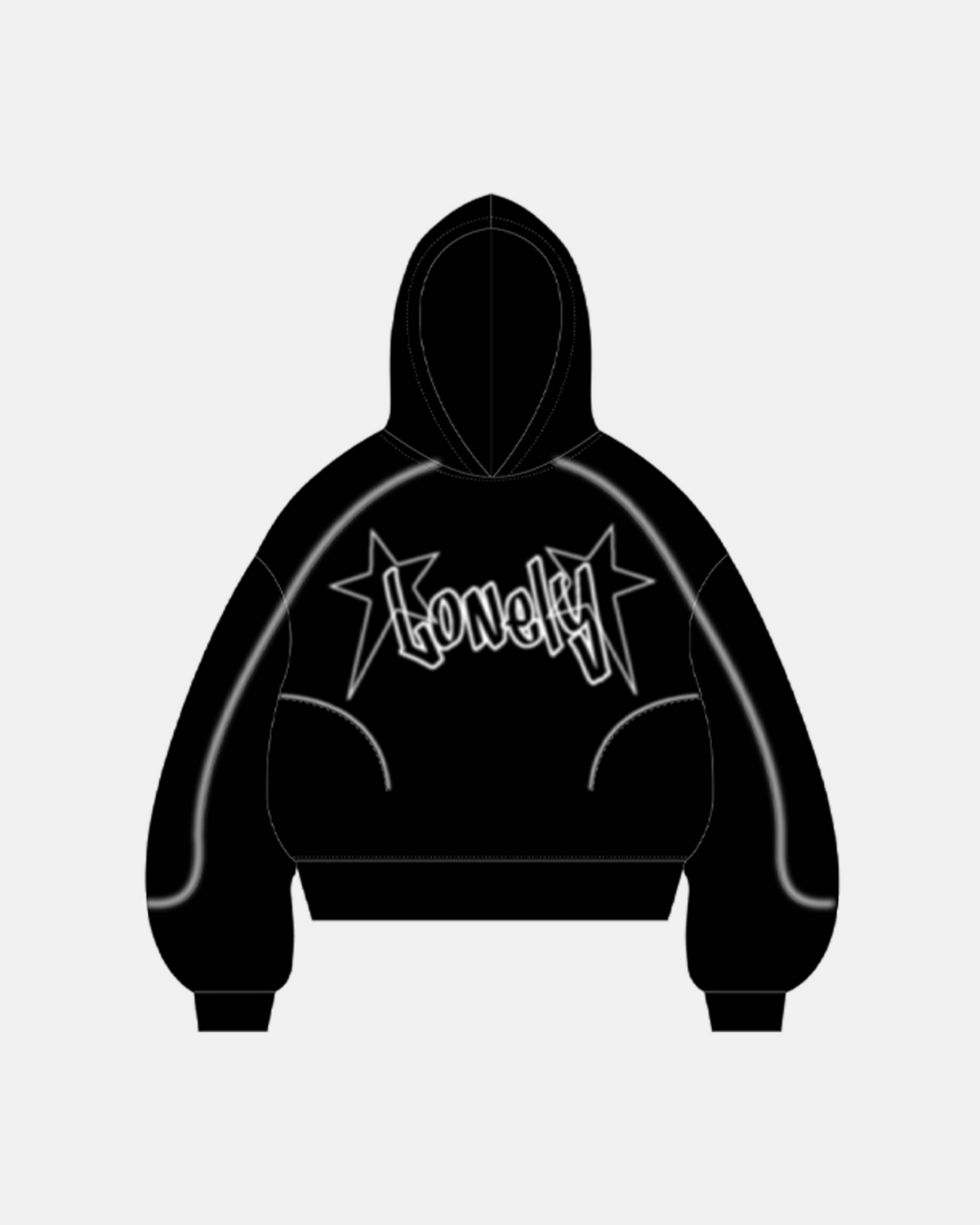 Omygoods Stitching Spray-Painted Hoodie