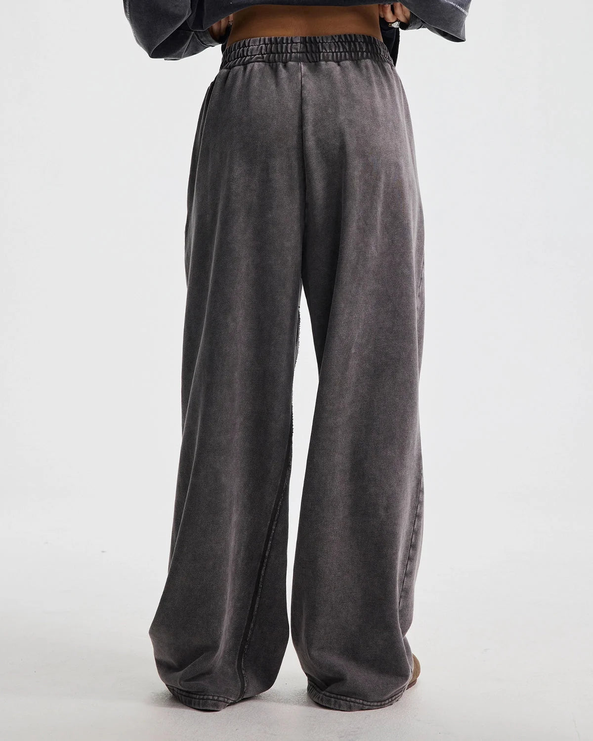 Omygoods Straight Leg Acid Wash Sweatpant