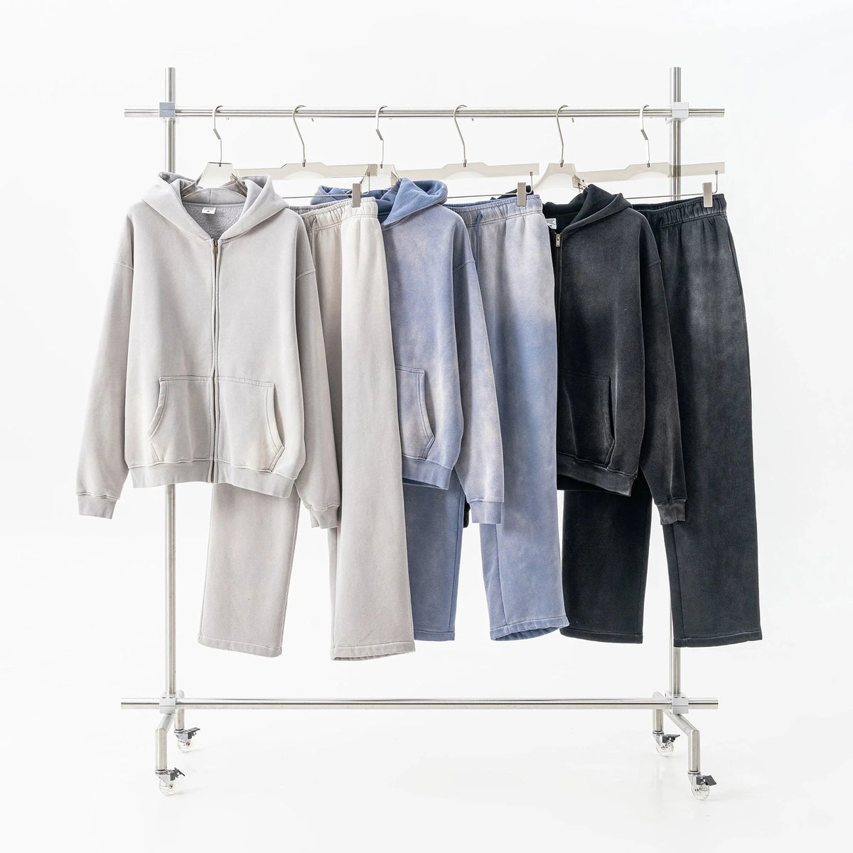 Omygoods Straight-Leg Acid Wash Sweatpants
