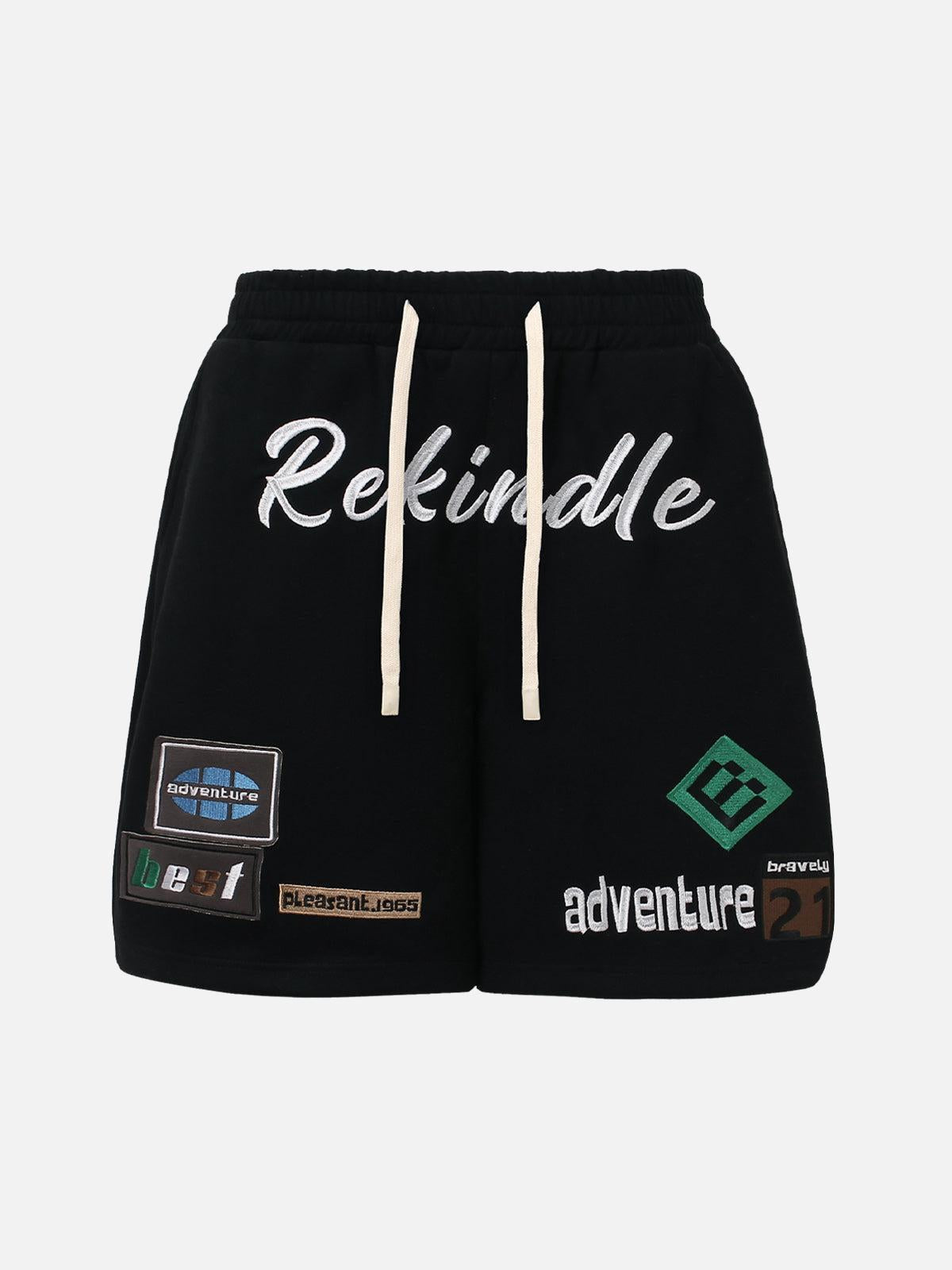 Omygoods Street Graphic Drawstring Shorts