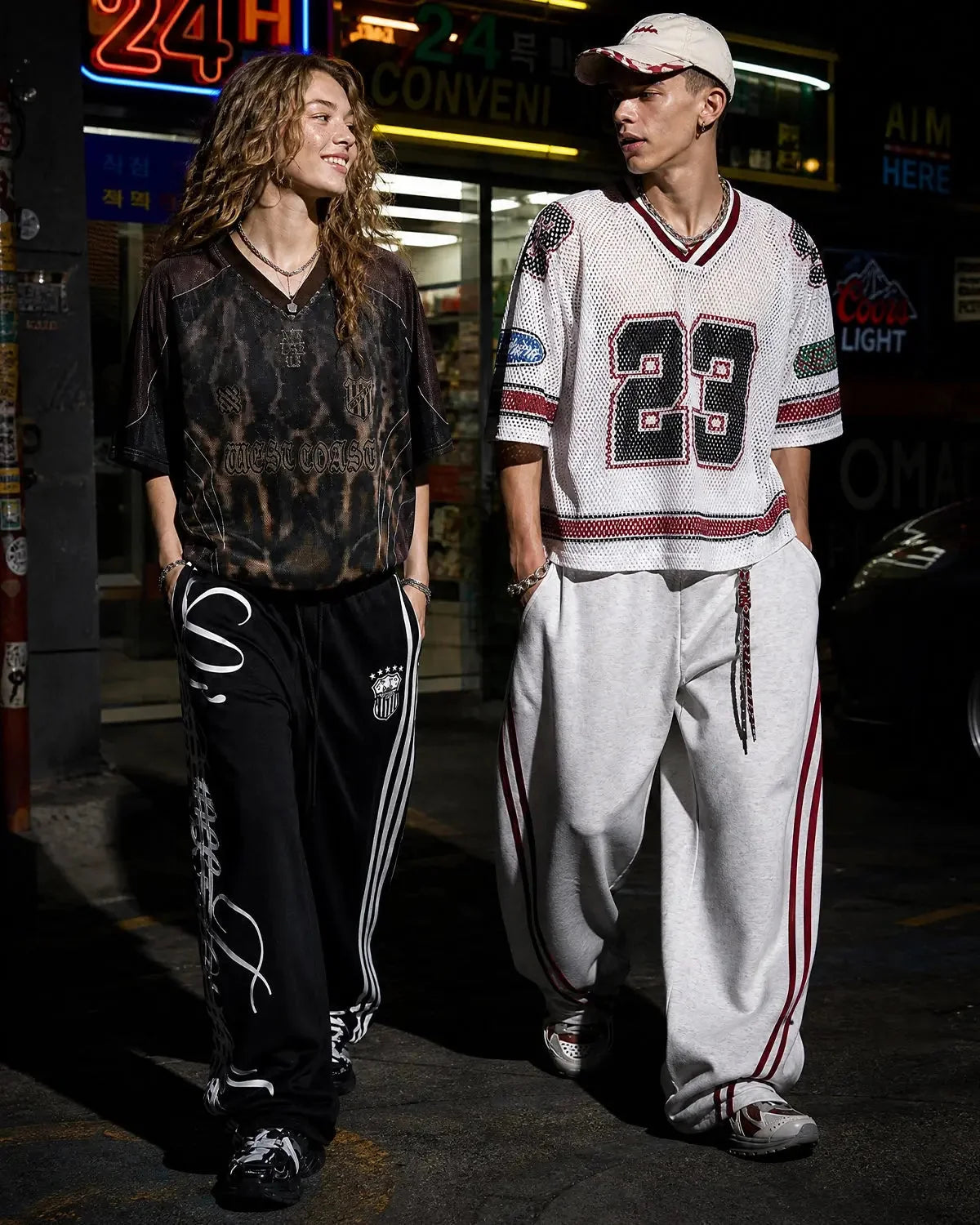 Omygoods Striped Baggy Sweatpants