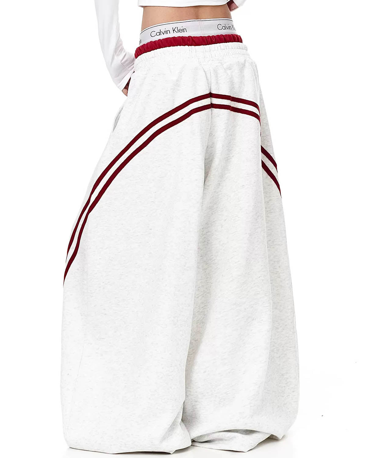 Omygoods Striped Baggy Sweatpants