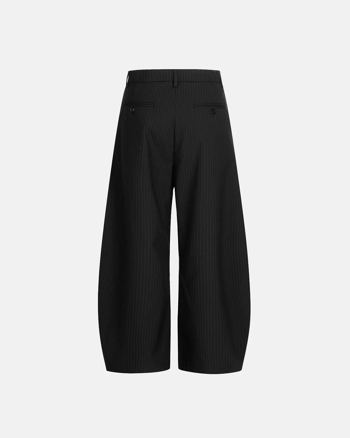 Omygoods Black Striped Barrel Suit Pant