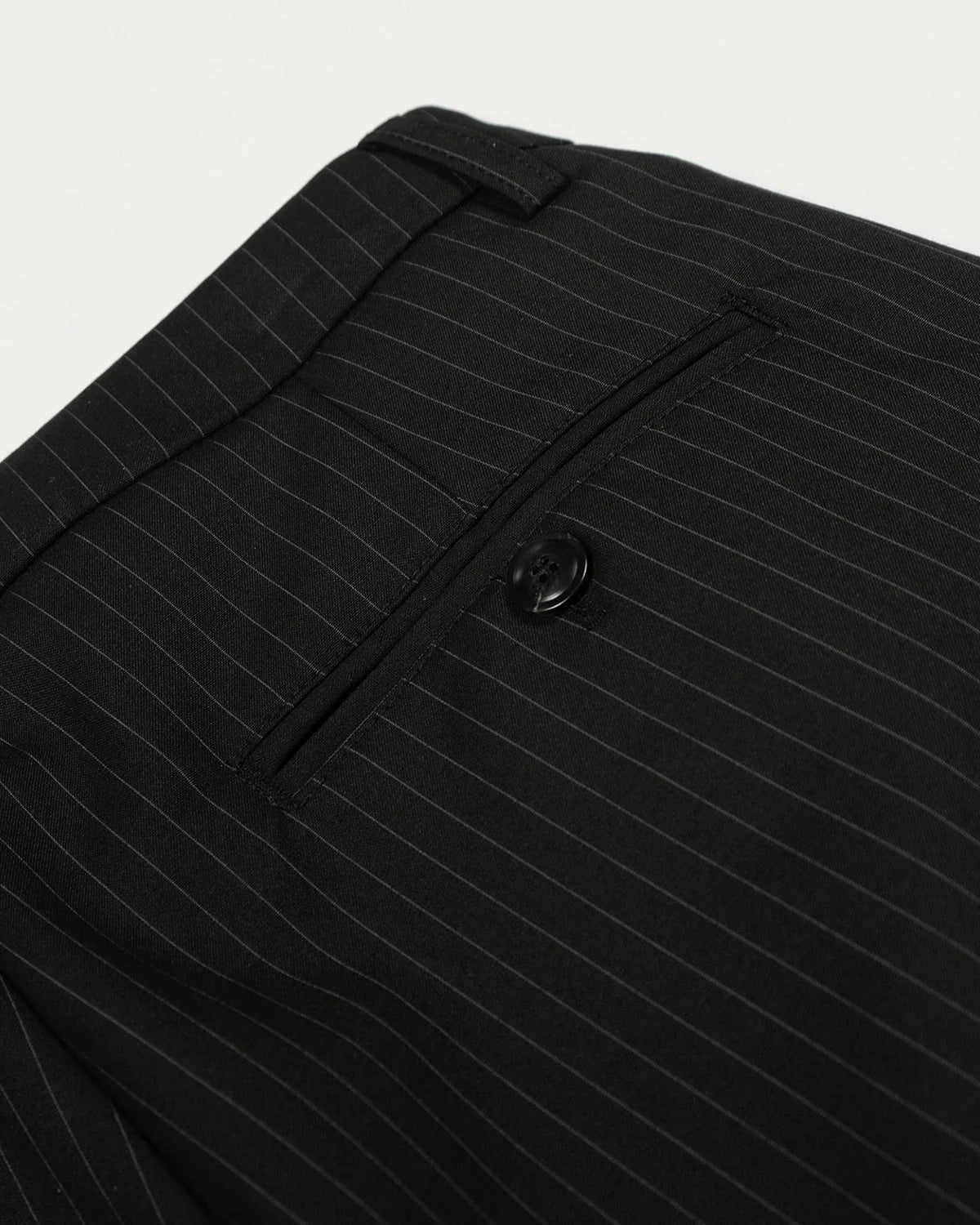 Omygoods Black Striped Barrel Suit Pant
