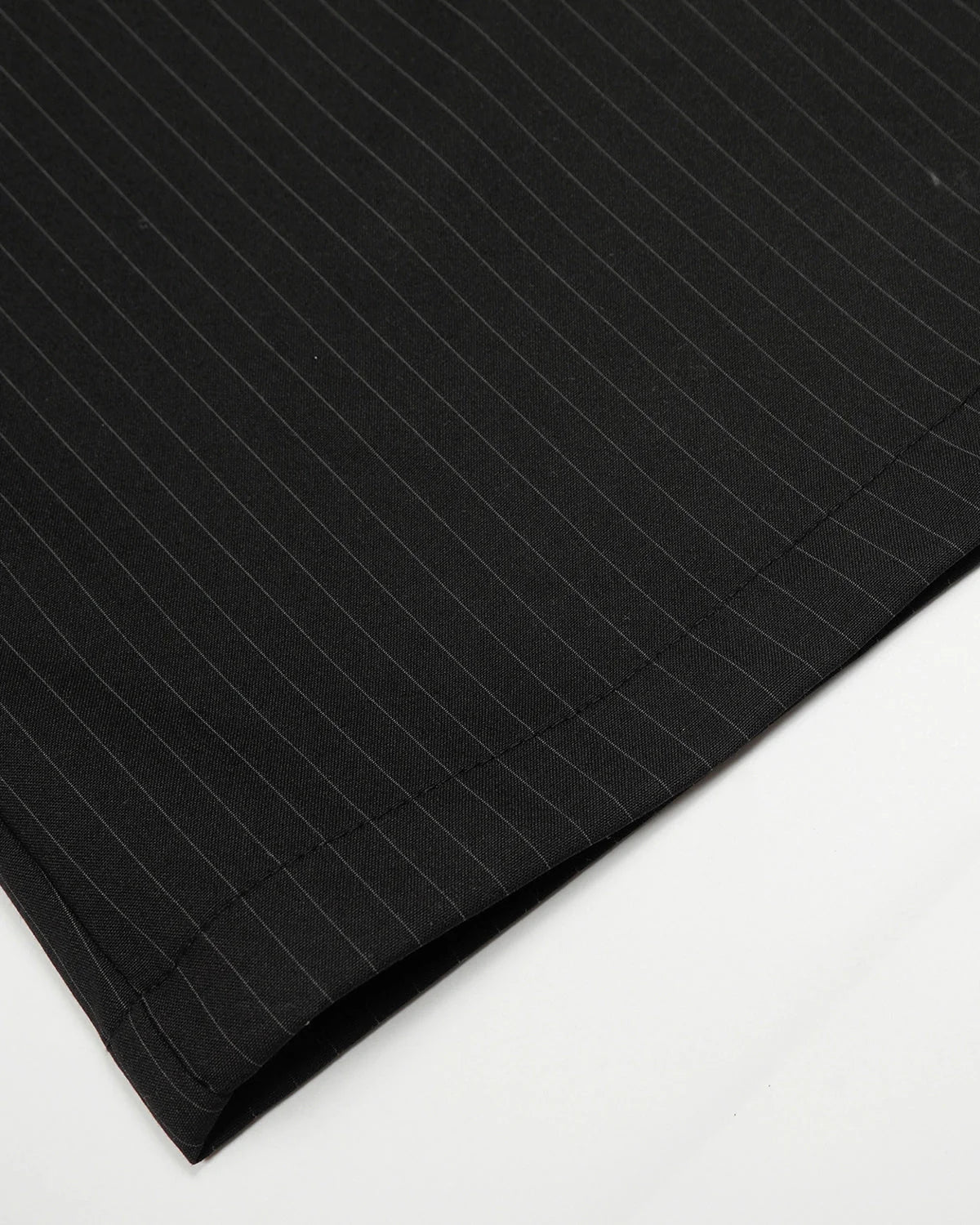 Omygoods Black Striped Barrel Suit Pant