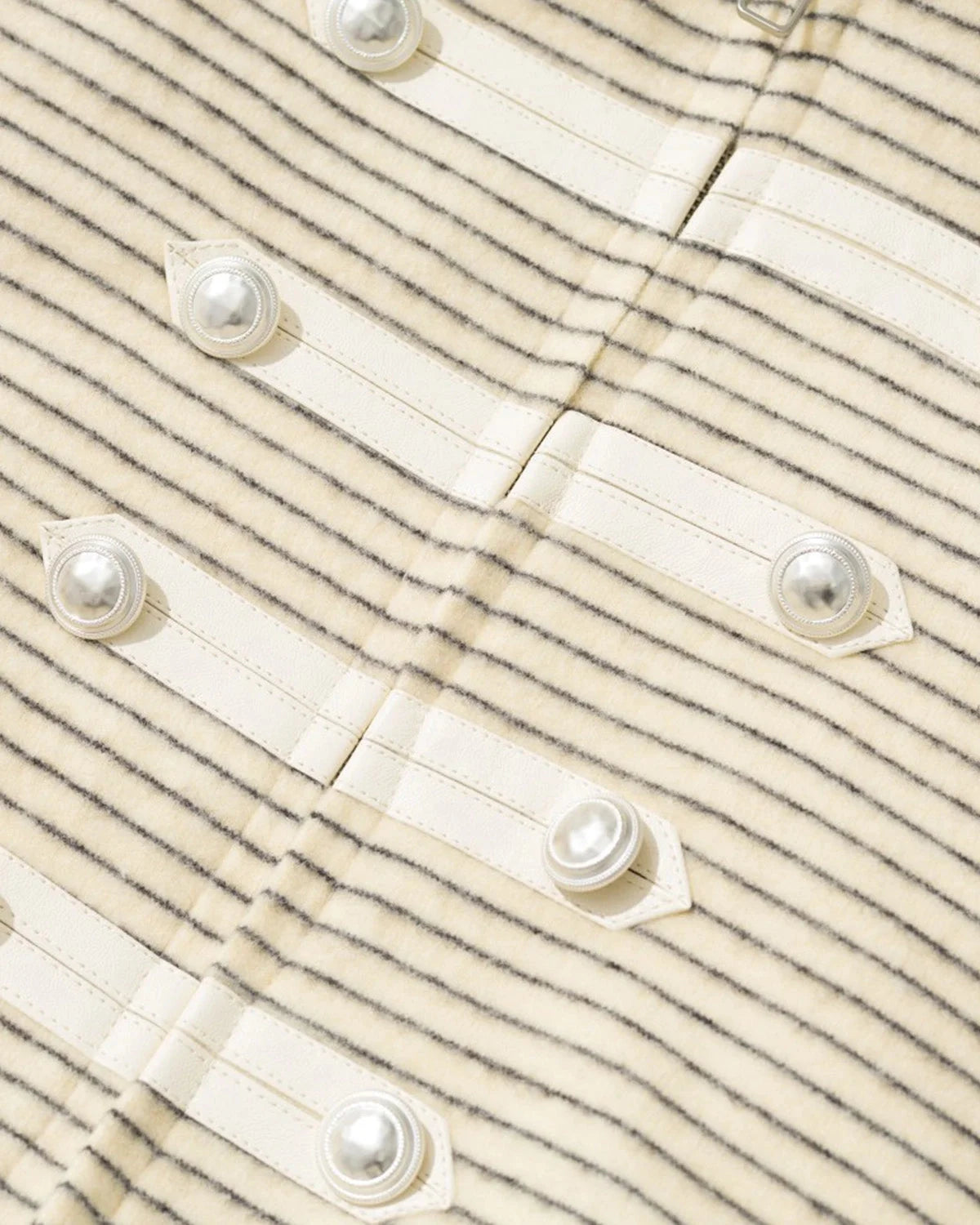 Omygoods Striped Faux Fur Hooded Bomber Jacket