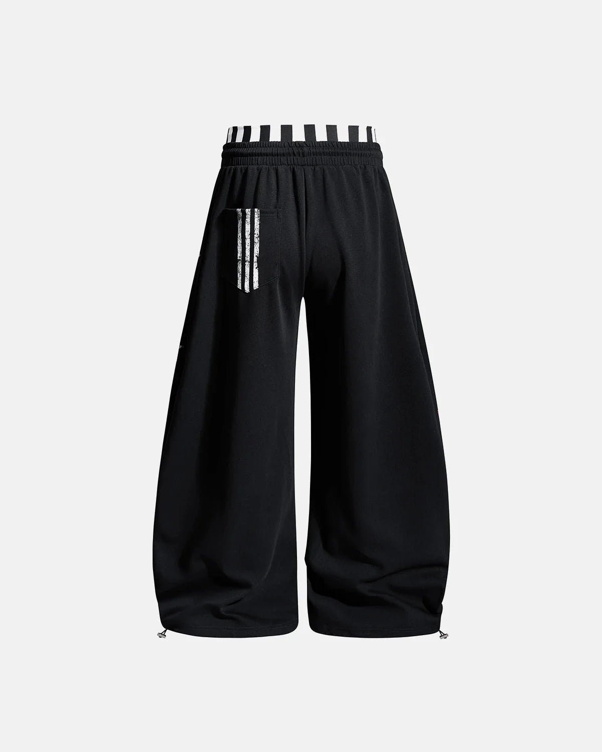 Omygoods Striped Graphic Barrel Sweatpants
