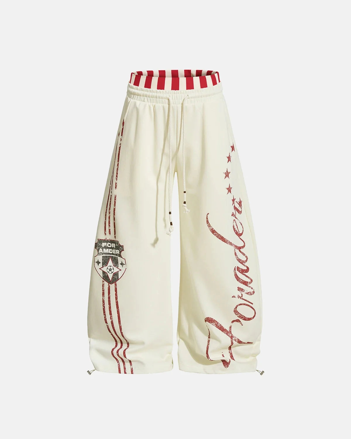 Omygoods Striped Graphic Barrel Sweatpants